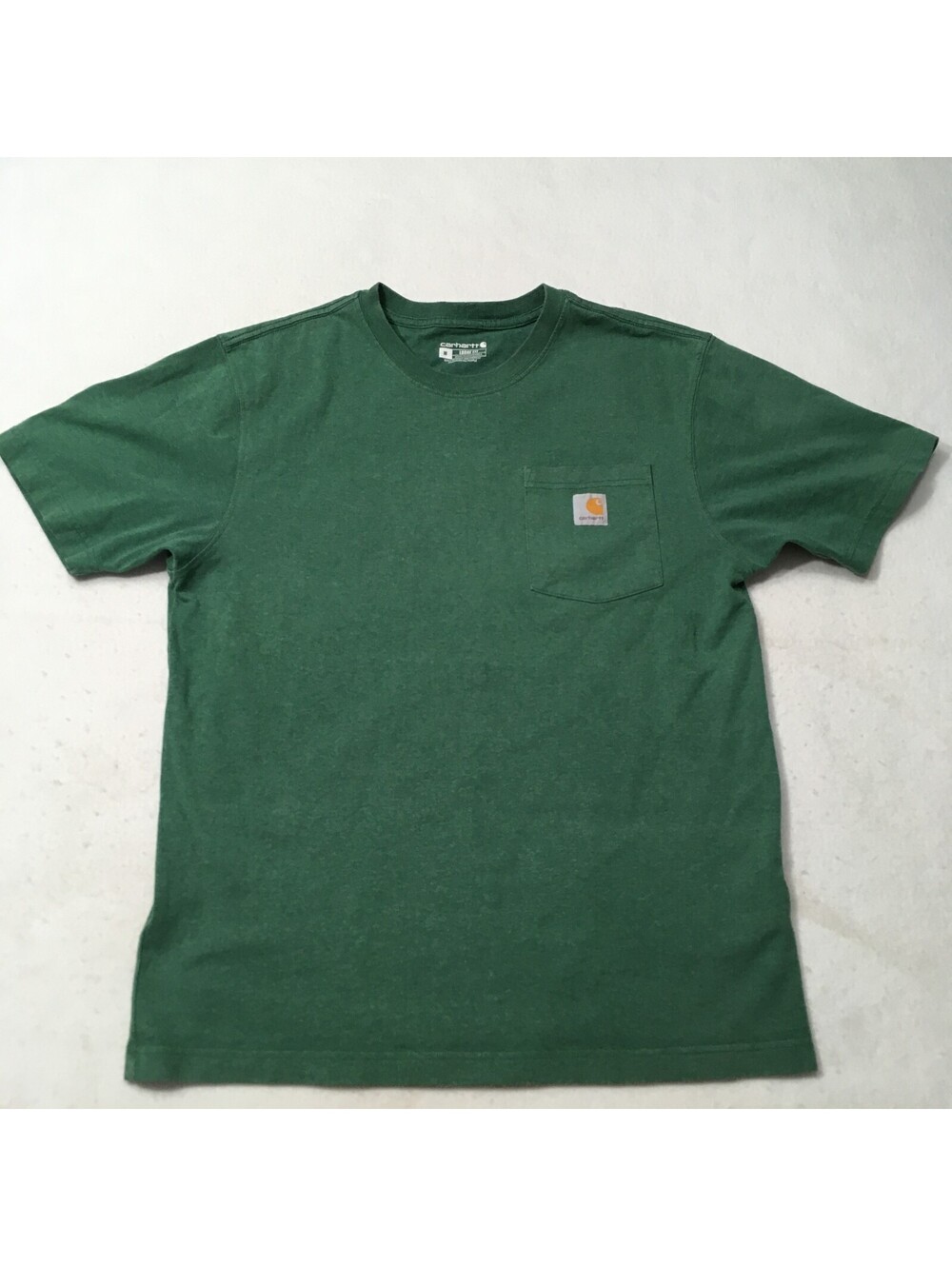 Carhartt Loose Fit Pocket Tee Green Solid Cotton Knit Crewneck Men's medium